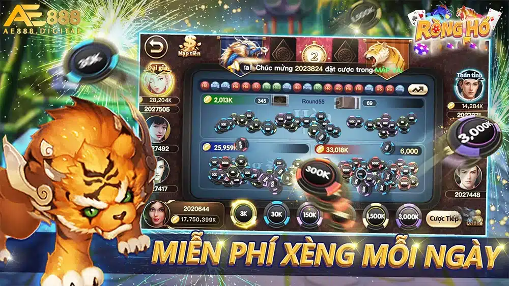 Để có trải nghiệm chơi rồng hổ trực tiếp thực tế và thú vị nhất, bạn nên tham gia tại AE888. Đây được đánh giá là nhà cái uy tín hàng đầu Việt Nam với nhiều ưu điểm nổi bật