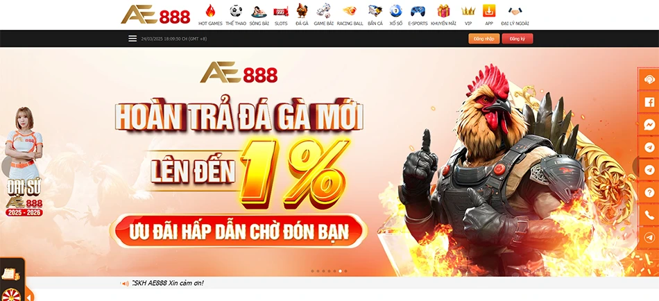 Giao diện của Nhà Cái AE888